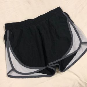 Black, white and gray activewear shorts